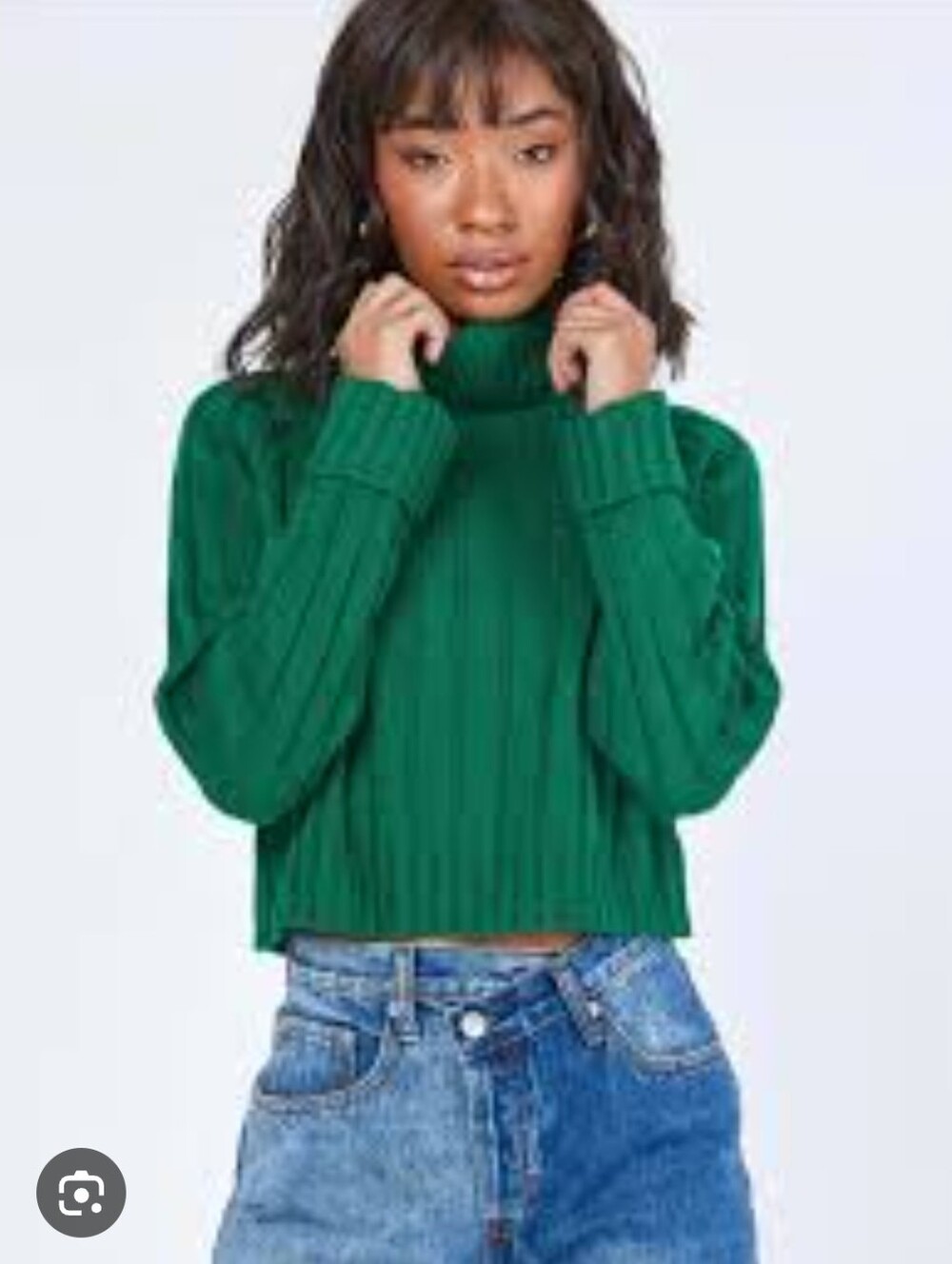 Princess Polly Emerald Green Ribbed Turtleneck Sweater